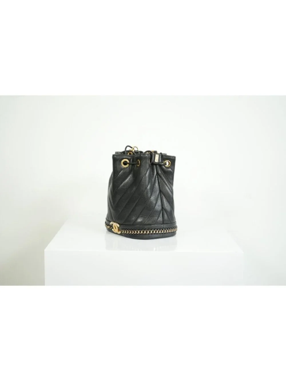 Chanel Black Paris-Cosmopolite Small Bucket Bag W/Dust Bag